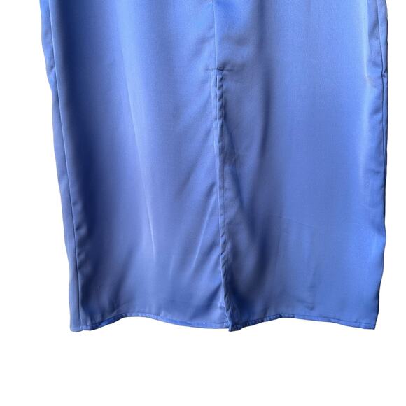 weworewhat cowl midi dress satin charmeuse 0cv slate blue size 0 - Picture 9 of 13